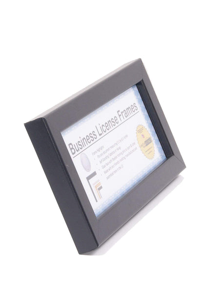 Creative Picture Frames [3.5x8.5bk] Professional Black Business License Certificate Frame, Holds 3.5 by 8.5 inch Media, Self-Standing with Wall Hanger