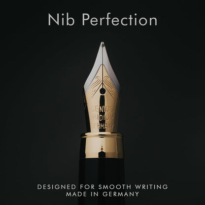 Wordsworth & Black Fountain Pen Set, Luxury Bamboo Wood - Medium Nib, Gift Case; Includes 6 Ink Cartridges, Ink Refill Converter -Journaling, Calligraphy; Drawing, Smooth Writing [Rosewood]