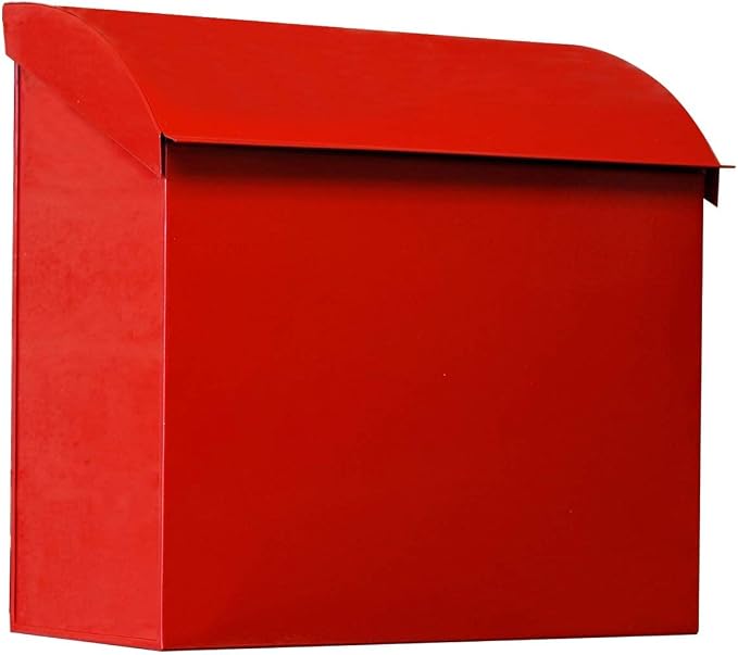 NACH Large Mailbox for House, 12.4”x7.1”x11.8 Red Mailboxes for Outside, Waterproof Mailbox - Baxter-Style Wall Mount Mailboxes for Outside