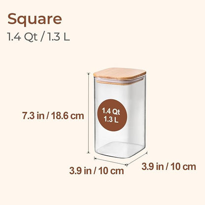 ComSaf 1.4 Qt Glass Storage Containers