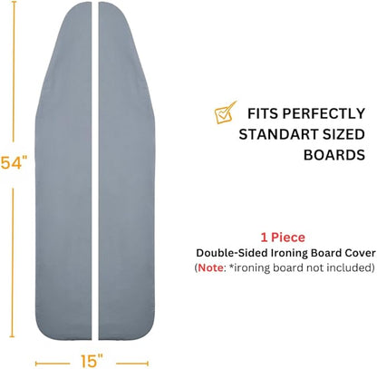 SAVUK Ironing Board Cover and Pad Dual Side X2 Lifetime Double Using Heavy Duty