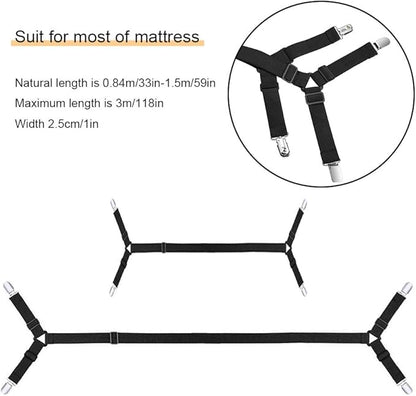 Bed Sheet Holder Straps, Triangle Elastic Mattress Cover Holder Fasteners