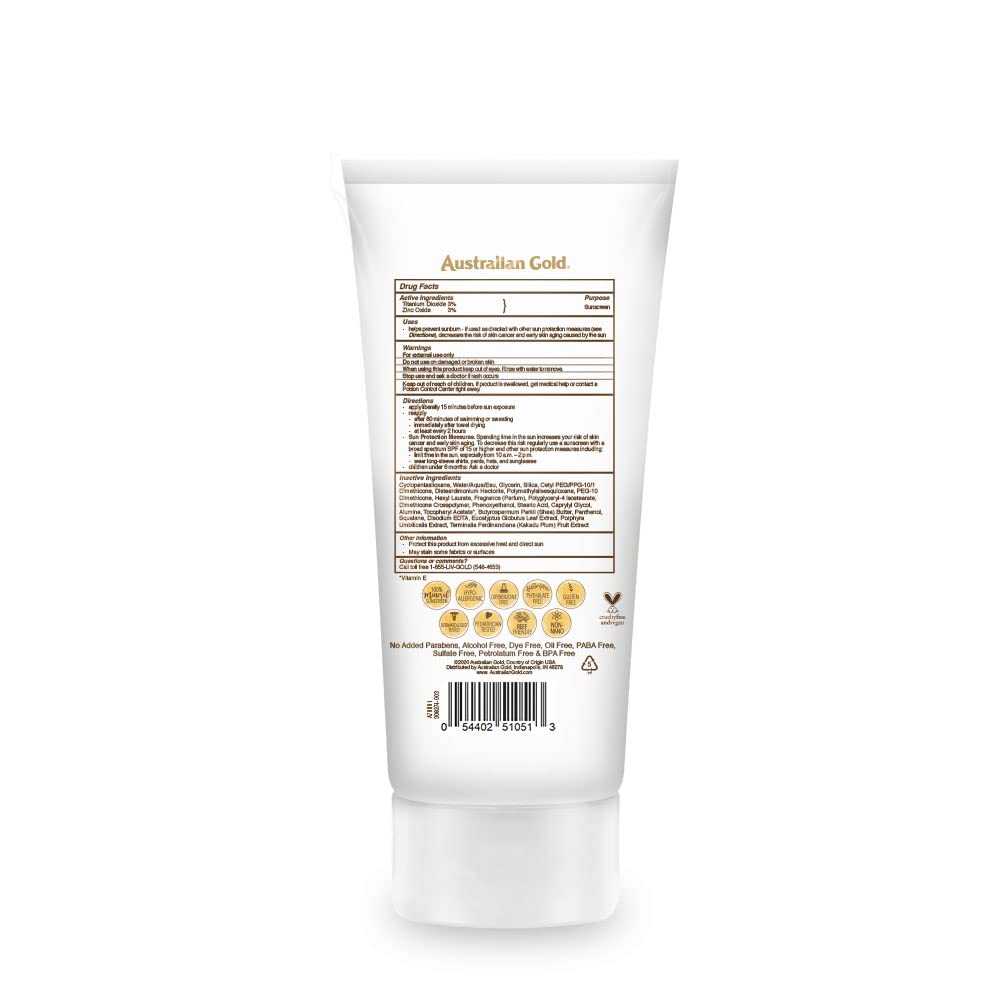 Australian Gold Botanical SPF 30 Mineral Sunscreen Lotion, Non-Chemical Sunblock with Titanium Dioxide & Zinc Oxide, Native-Australian Ingredients, Water-Resistant, Citrus Oasis Fragrance, 5 Oz