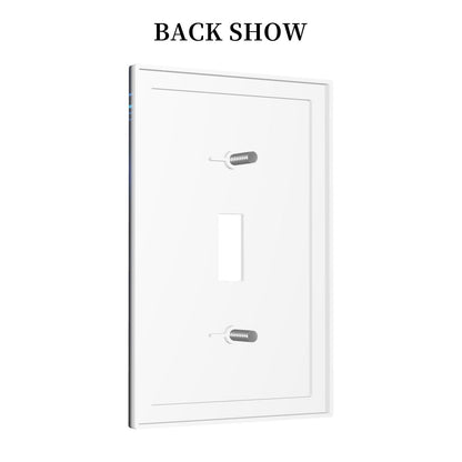 Stars Planet 1 Gang Light Switch Cover Blue Solar Decorative Wall Plate Single Toggle System Glow Switchplate Electrical Faceplate for Home Nursery Decor