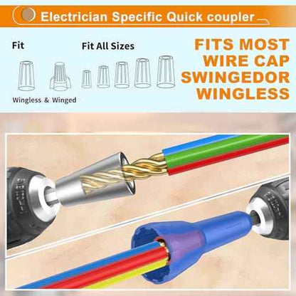 Luckyway Wire Stripper for Drill with Professional Electrician Wire Stripping and Twisting Tool, Wire Twister Tool for Drill, Quick Change Connector and Wire stripping Faster (Colorful, 5 PCS 6-14AWG)