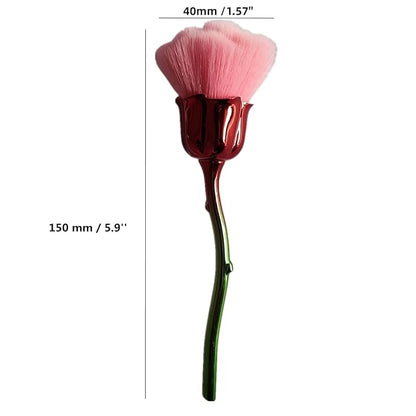4 Pcs Nail Art Dust Powder Remover Cleaner Brush，Rose Nail Art Powder Dust
