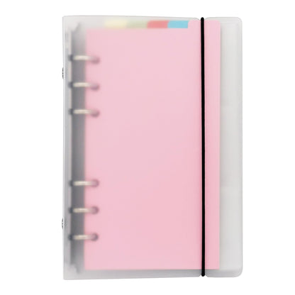 Zelten Business Card Holder PP Cover Round Ring Binder Namecard Organizer for Men & Women, Credit Card Binder File, 5 Color Index Tabs, 90 Pockets/180 Card Capacity(A6 Card Holder, White)