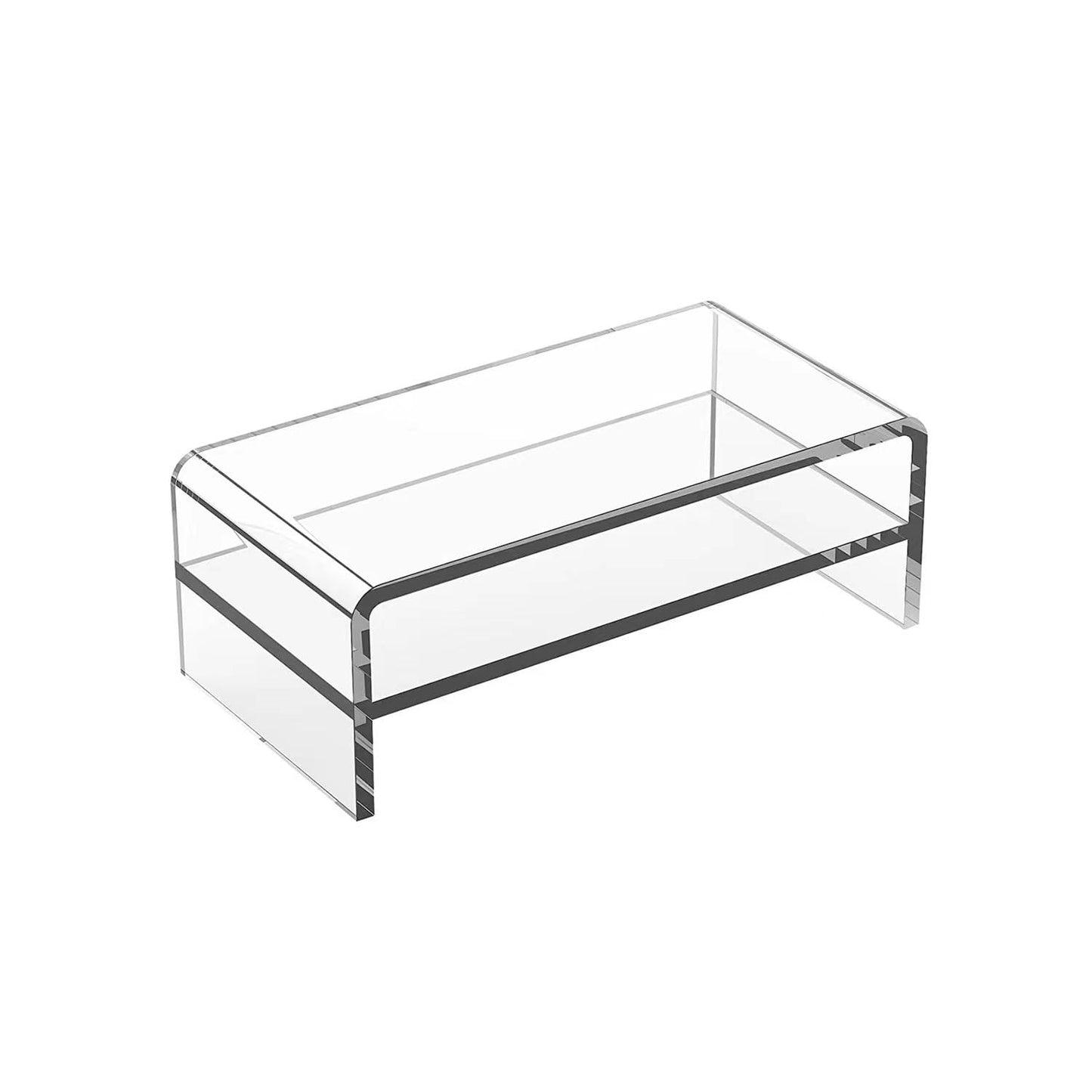 Generic Acrylic Monitor Stand, 2 Tier Computer Monitor Riser，16 inch Acrylic Computer Monitor Stand Riser for iMac, PC, Desktop, Laptop, TV Screen, clear