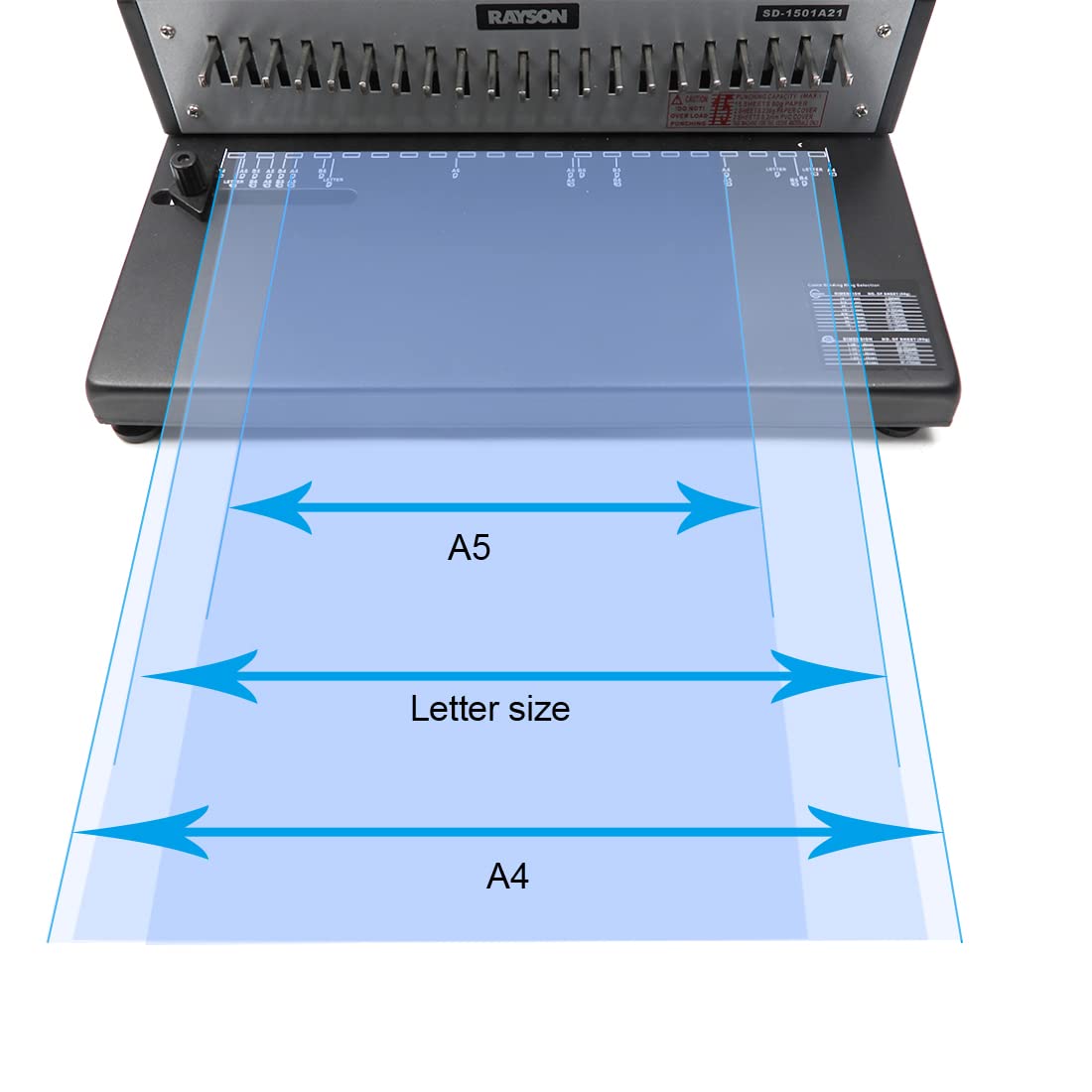 Rayson SD-1501A21 Binding Machine with Combs Set - 21 Hole / 200 Sheets Comb Binder for Punching or Binding