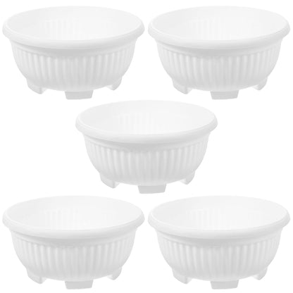 HANABASS Large Garden Bowl Planter White Shallow Plant Pot with Drainage Plastic Flowerpot for Succulents Bonsai Herbs Indoor Outdoor 8.25 Inchs