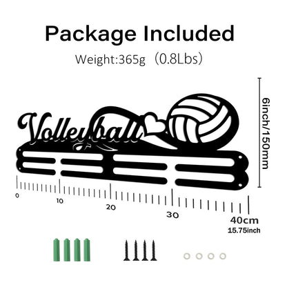 NBEADS Medals Hanger Display Holder Rack, Volleyball Theme Medals Display Wall Mounted Frame Medal Ribbon Holder Hooks for Competition Medal Wall Hanging Display, Mount Over 50 Medals