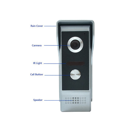 AMOCAM Wired Video Intercom System, 7 Inches Video Doorbell Door Phone System, HD Camera Kits Support Unlock, Monitoring, Dual-Way Intercom for Villa Home Office Apartment
