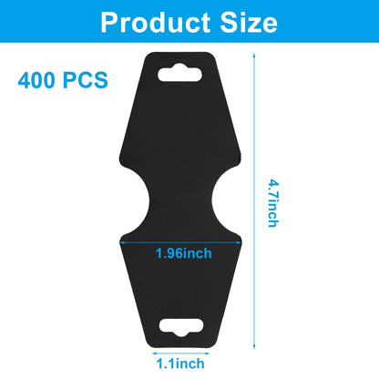 verkelly 400 Pack Black Bracelet Display Cards, 4.7"x2" Jewelry Display Cards with Hole & Necklace Display Cards for Small Business, Craft Fairs, Home Organization