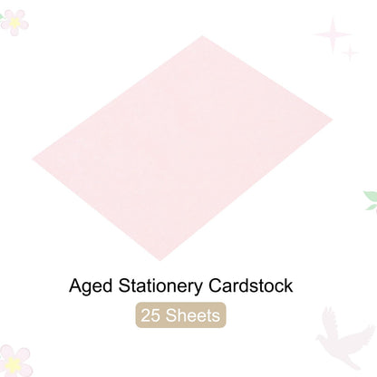 Rebower 25 Sheets Parchment Paper Aged Look Stationery 200GSM Vintage Paper Sheet, [for Certificate, Invitation, Envelope] - 8.5 x 11 Inch/Pink