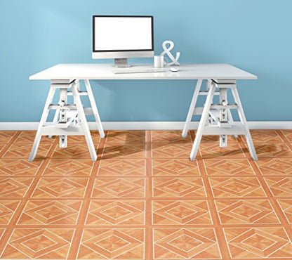 Tivoli Self Adhesive Vinyl Floor Tiles, 45 Tiles - 12" x 12", Light Oak Plank-Look - Peel & Stick, DIY Flooring for Kitchen, Dining Room, Bedrooms, Basements & Bathrooms by Achim Home Decor