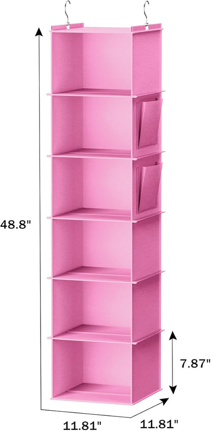 YOUDENOVA Hanging Closet Organizer and Storage, 6-Shelf Closet Hanging Storage