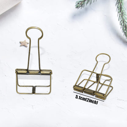 Extra Large Binder Clips 2 Inch, Big Paper Clamps Bronze for Office School Supplies (15Pcs)