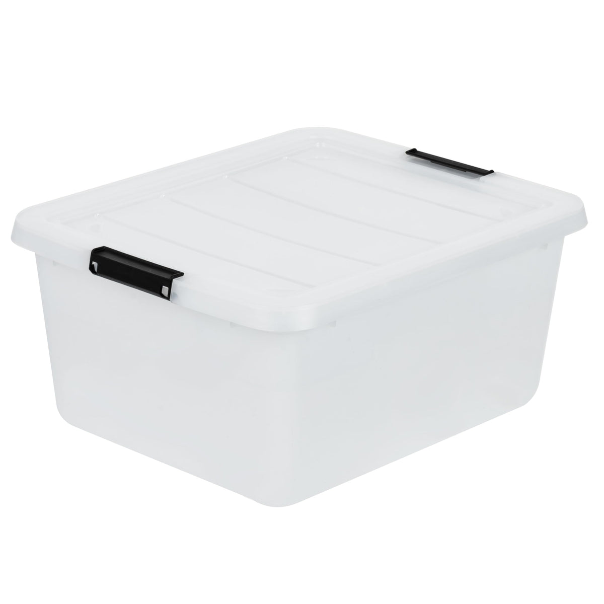 IRIS USA 18 QT Clear Storage Organizer with Removable Dividers, Stackable Plastic Storage Box with Lid, Modular Container for Crafts, Tools, Office & Pantry Organization