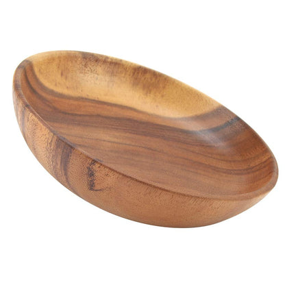 Miskall Wood Serving Bowls, 7.9 Inch Handcrafted Wooden Individual Bowls for Food/Soup/Salad/Pasta, Use as Snack Holder Plate for Kitchen and Dining