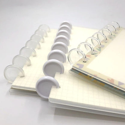 ITSYHPRO 100pcs Discbound Notebook Discs DIY Planner Accessories fits for Tul,Levenger,Arc,Happy Planner,Talia(Super Clear White Clear Mixed,1.1inch/28mm)