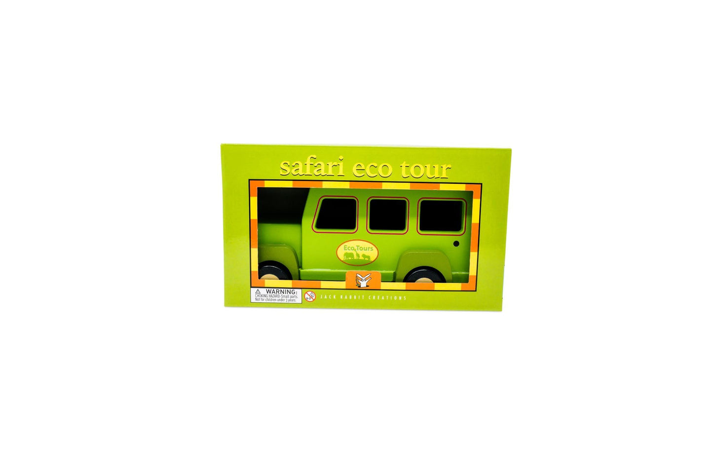 Jack Rabbit Creations 8-Piece Magnetic Safari Truck Playset – FSC Wood, Non-Toxic – Lion, Giraffe, Elephant, Zebra & Alligator – Motor Skills Toddler Toy, Ages 18 Months+