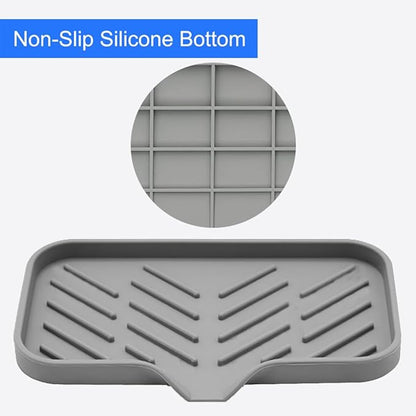 Sponge Holder for Kitchen Sink, Silicone Sponge Dish Tray