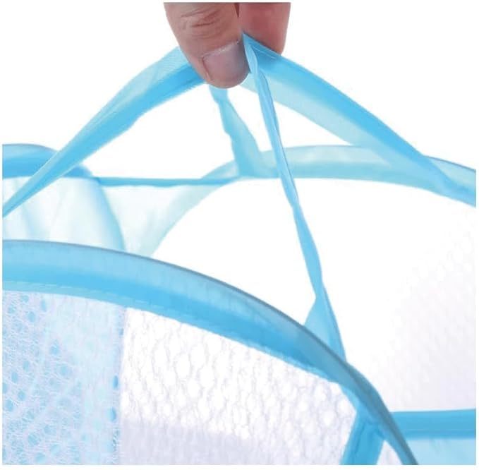 6pcs Foldable Pop Up Mesh Washing Laundry Basket Bag Bin Hamper Toy Tidy Storage