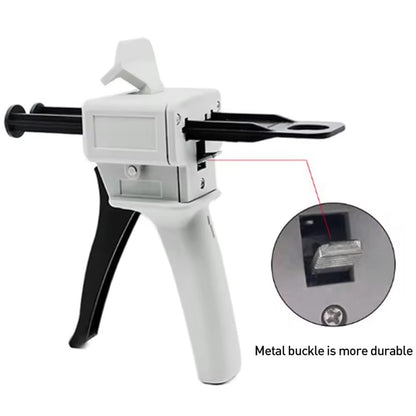 1:1 AB epoxy glue gun, dispensing gun 50ml dual ink cartridge 1:1 manual glue gun, AB two-component sealant applicator dispensing gun kit and epoxy nozzle