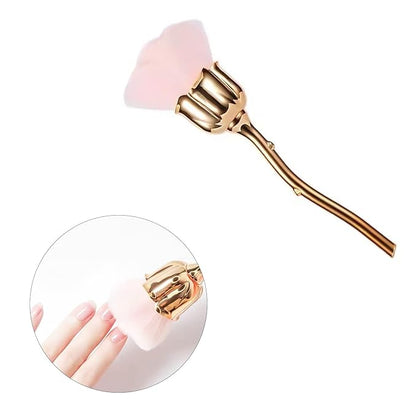 4 Pcs Nail Art Dust Powder Remover Cleaner Brush，Rose Nail Art Powder Dust