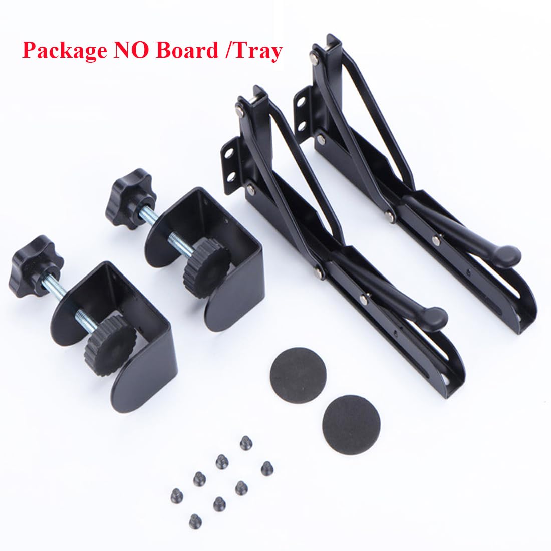 Under Desk Keyboard Tray Support Bracket Adjustable Desktop Extension Board Stand Clamp-on Keyboard Holder Arm Rest Tray Extension Plate Support Rack for Desk, NO Board/Tray, 1 Set (Style01)