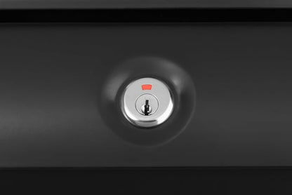 Architectural Mailboxes Aspen Locking Wall Mount Mailbox, Black, Small | Galvanized steel build with a concealed lock and key drop box and weather-resistant outdoor construction.