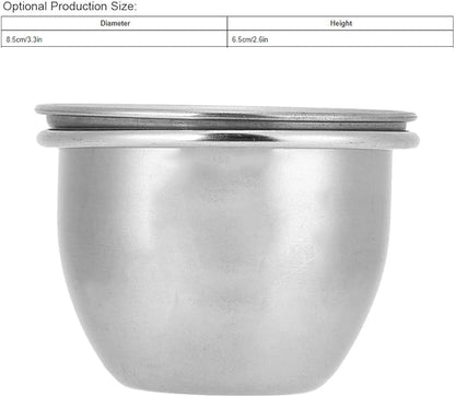 SYH&AQYE Stainless Steel Bird Food Water Coop Cup, Bird Feeding Dish Feeder with Clamp Holder for Macaw African Greys Budgies (8.5cm)
