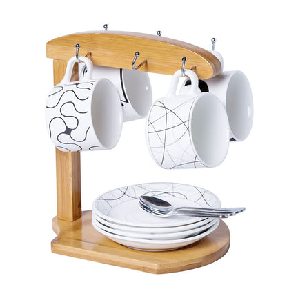 JIAGUTRAD Mug Drainer Tree Stand - Coffee Mug Holder with Drain Rack for Kitchen Table