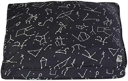 Molly Mutt Sheepy Wool Crate Mat - 100% Cotton Canvas Cover with Temperature-Regulating 100% Natural Wool-Filled Insert Dog Bed - Soft & Supportive Wool-Filled Bed - (54"x37"x2.5", Rocketman)