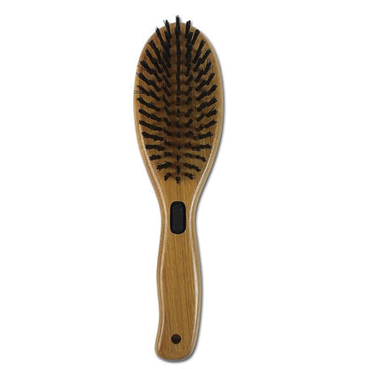 Bamboo Groom Combo Brush with Bristles & Stainless Steel Pins for Pets, Large