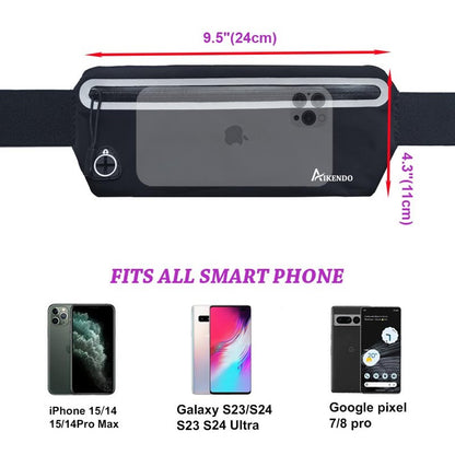 Slim Running Belt Fanny Pack Women Men,Runners Phone Holder Waist Bag,Run Pouch Waist Belt for Workout Jogging,Travel Money Belt Running Gear Accessories.