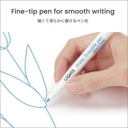 LEONIS Water Erasable Fabric Marking Pen Blue 10 Count Pack [ 78007 ]