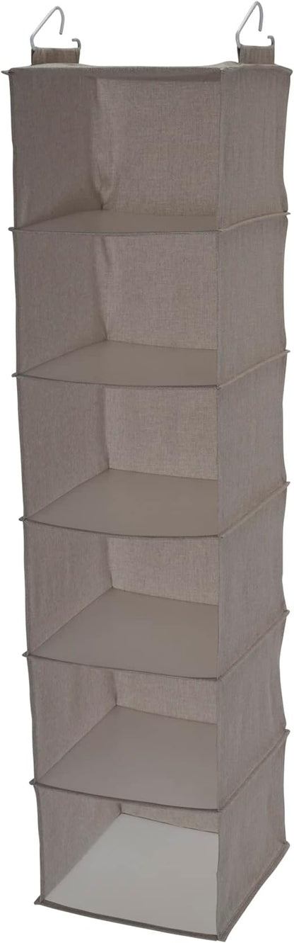 Household Essentials 6 Shelf Hanging Closet Organizer, Hanging Closet Shelf