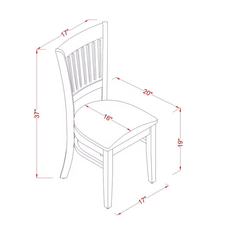 East West Furniture VAC-OAK-C Vancouver Dining Chairs - Linen Fabric Upholstered Wood Chairs, Set of 2, Oak