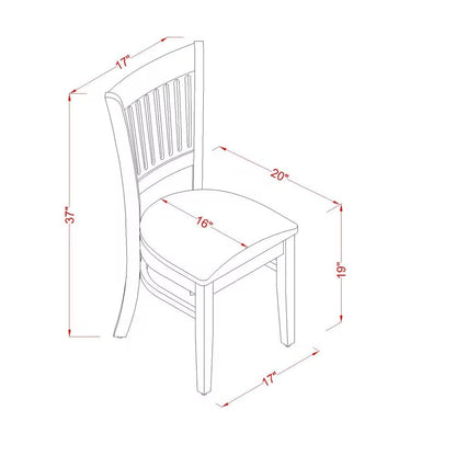 East West Furniture VAC-OAK-C Vancouver Dining Chairs - Linen Fabric Upholstered Wood Chairs, Set of 2, Oak