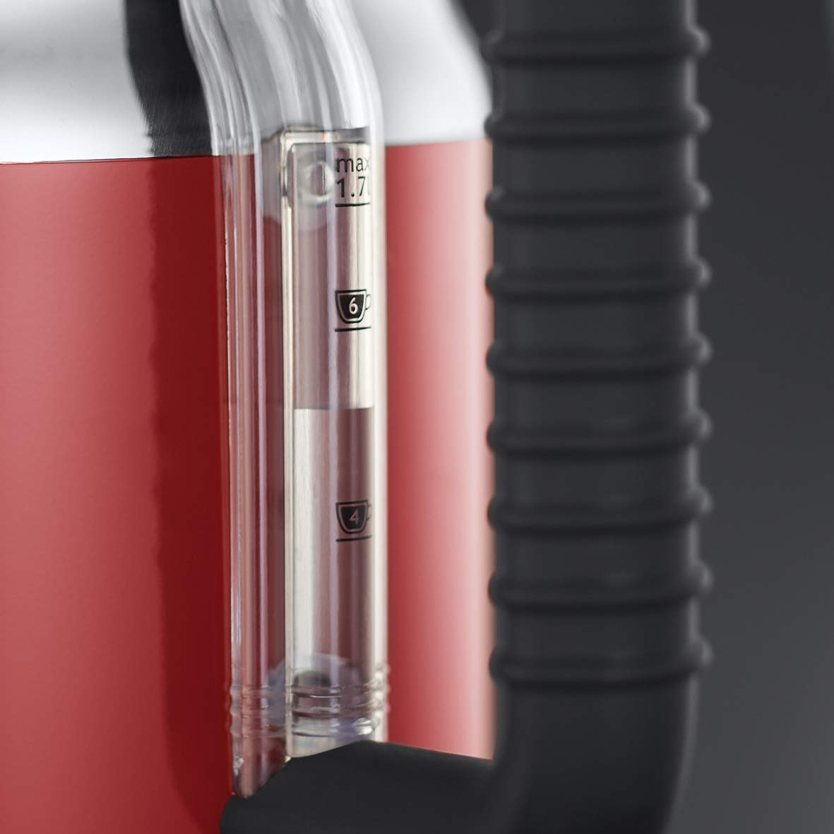 Russell Hobbs Kettle [1.7 L, 2400 W] Retro Red & Polished Stainless Steel (Quick Boil Function, Water Temperature Display in Retro Design, External Water Level Indicator) Vintage Tea Maker 21670-70