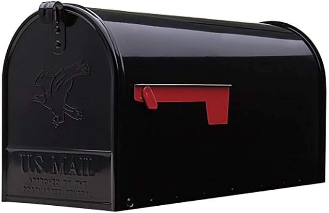 Architectural Mailboxes Elite Classic Galvanized Steel Post Mount Black Mailbox