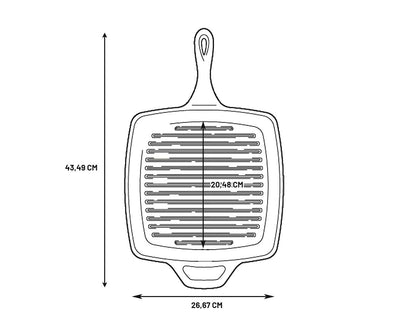 Lodge Cast Iron Grill Pan, Square, 10.5 Inch
