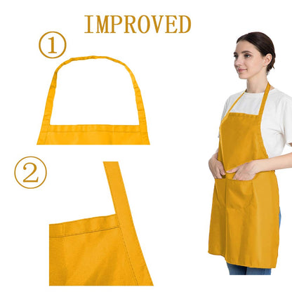 16 PCS Plain Color Bib Adult Apron for Women Men with 2 Pockets Waterproof Apron for Kitchen Cooking Drawing Crafting Painting Chef Restaurant Baker Servers Waitress Waiter BBQ(16, Blue Combination)