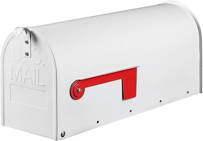 Mail Boxes for House Outside, RAINHOL White Mailboxes for Outside, Galvanized Steel Post-Mount Mailboxes, 19 x 8.7 x 6.7 Inches