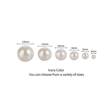 YoungJewl 1865 Pcs Pearls for Crafts,6 Sizes Mixed Ivory Fake Pearl Beads,Acrylic Pearls Bulk for Jewelry Making with Holes,Bracelet Necklace DIY,Vase Filler and Makeup Brush Case(4-14 mm)