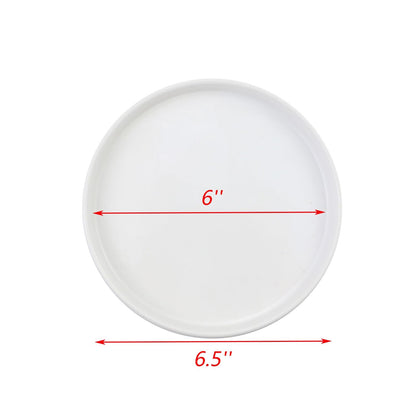 UTALIND 2pcs Ceramic Planter Saucers 6.5inch Round Plant Trays Pot Saucer for Living Room, White