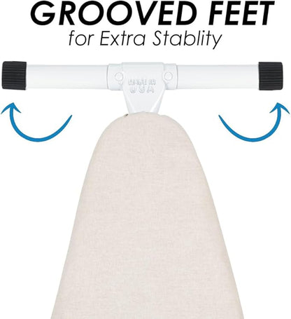 Full Size Ironing Board with Cover & Pad – USA-Made with Enhanced Grip Feet