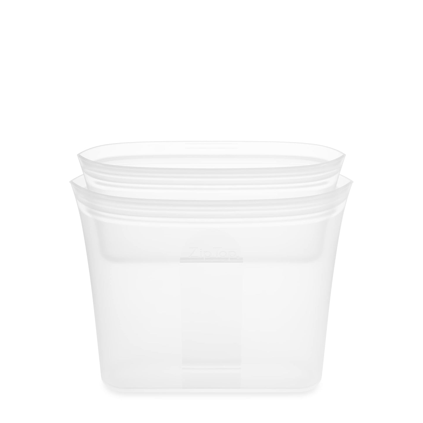 Zip Top Reusable Food Storage Bags | Medium Dish [Frost] | Silicone Meal Prep Container | Microwave, Dishwasher and Freezer Safe | Made in the USA