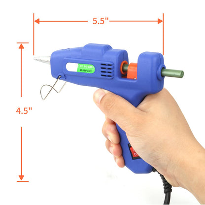 Sealing Wax Hot Melting Glue Gun 20W, Wasole Sealing Wax Sticks Glue Gune for the Diameter 0.28 inch Sticks, Great for Wedding Invitations, Birthday Cards, Envelopes (Blue Glue Gun)